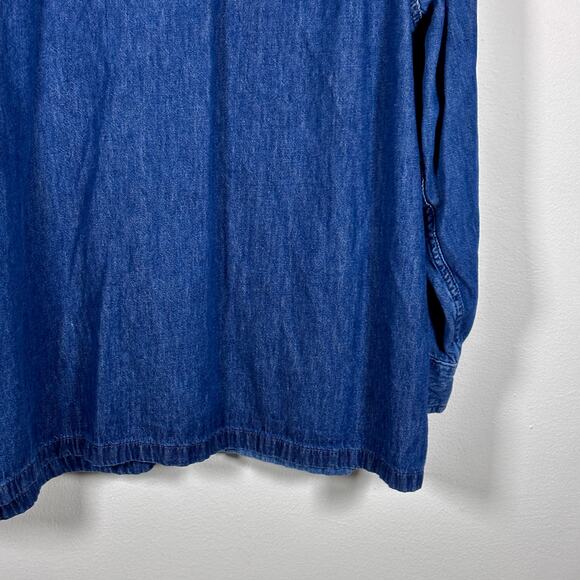 Levis Mens 2XL Denim Blue Color Block Cowboy Western Chore Work Shirt - Picture 9 of 16